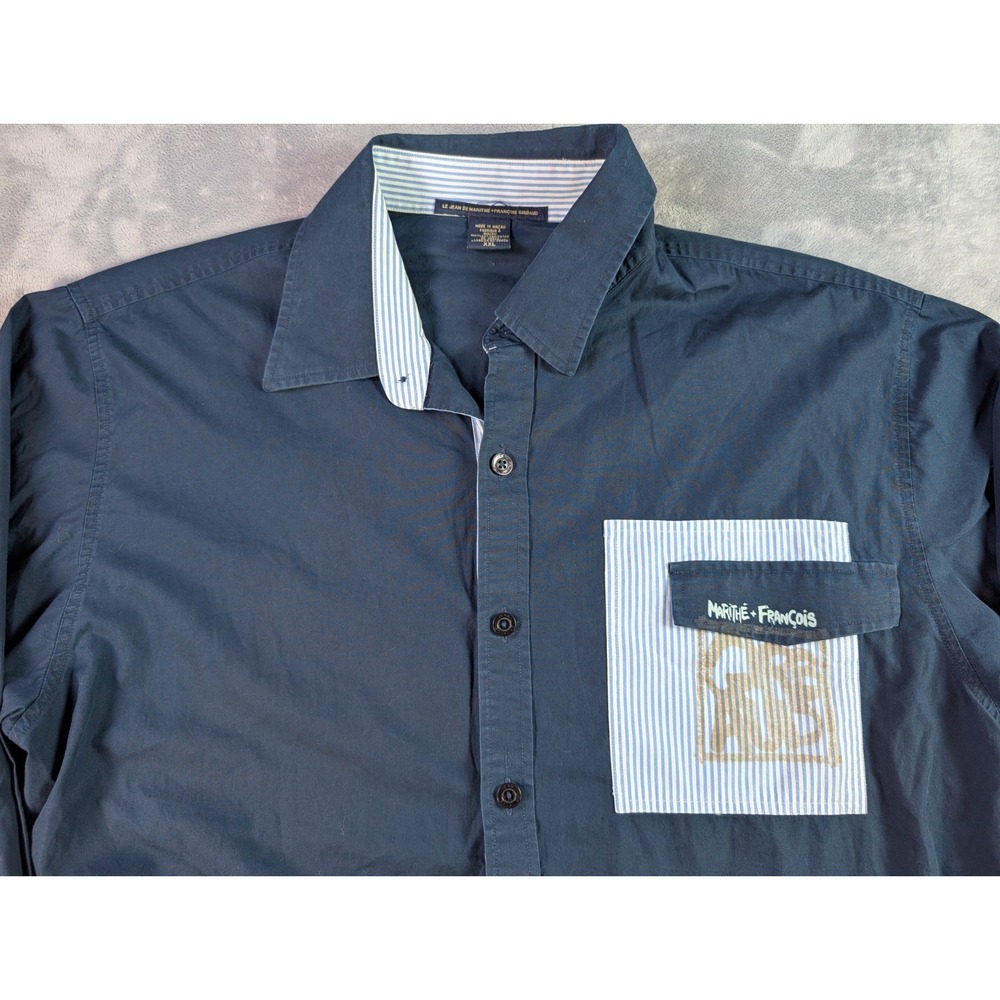 VTG Le Jean De Marithe Francois GIrbaud L/S Button-Up Cotton Shirt Men's XXL